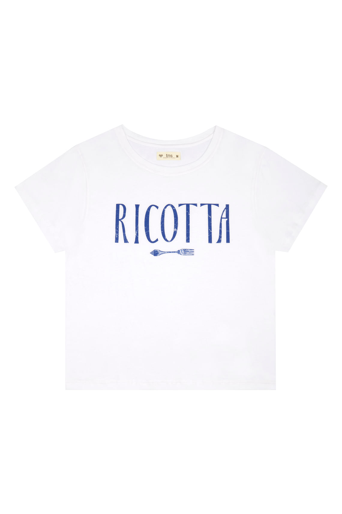 Camiseta blanca manga corta con estampado para mujer