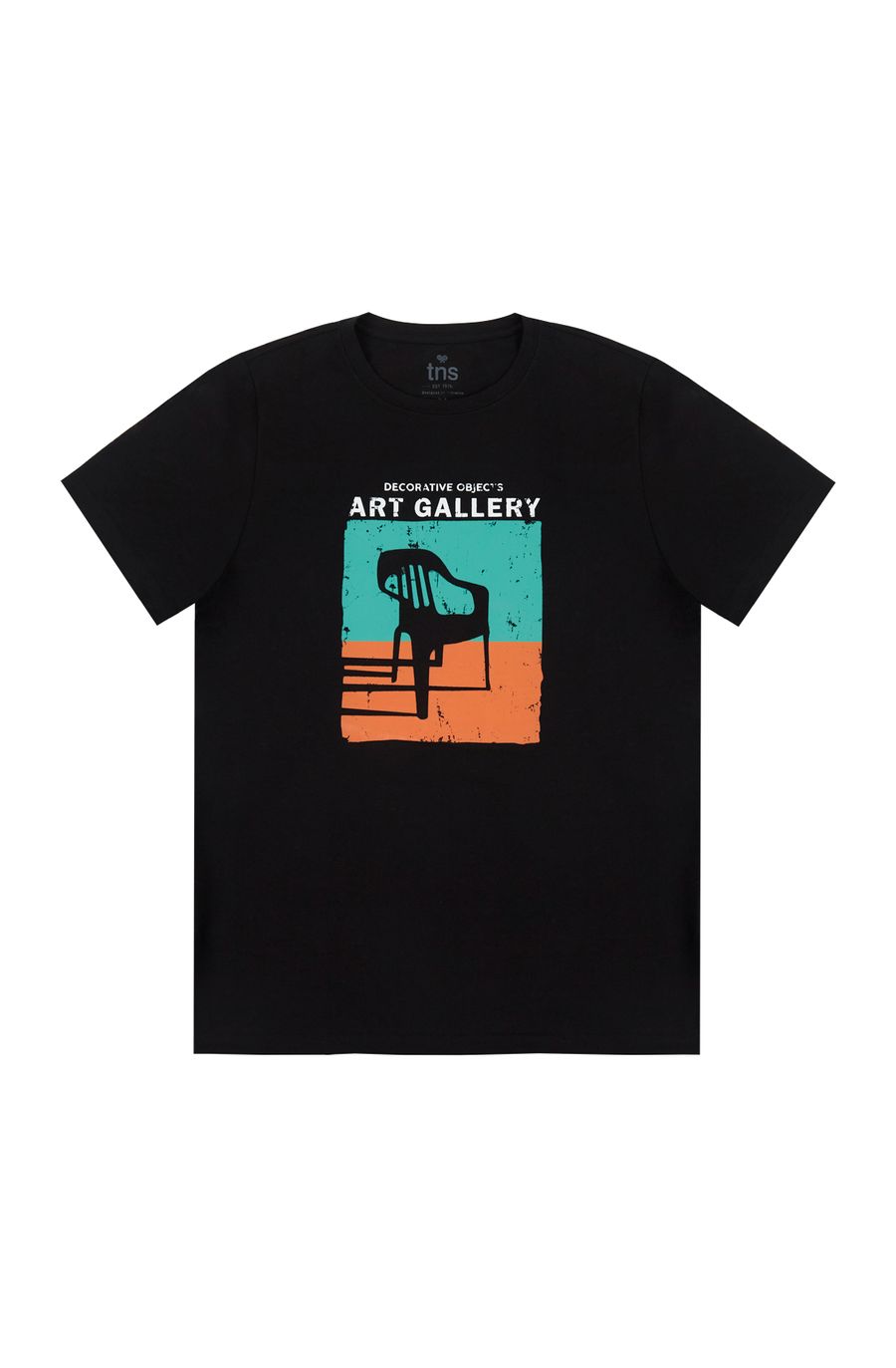 Camiseta con estampado en espalda negra para hombre