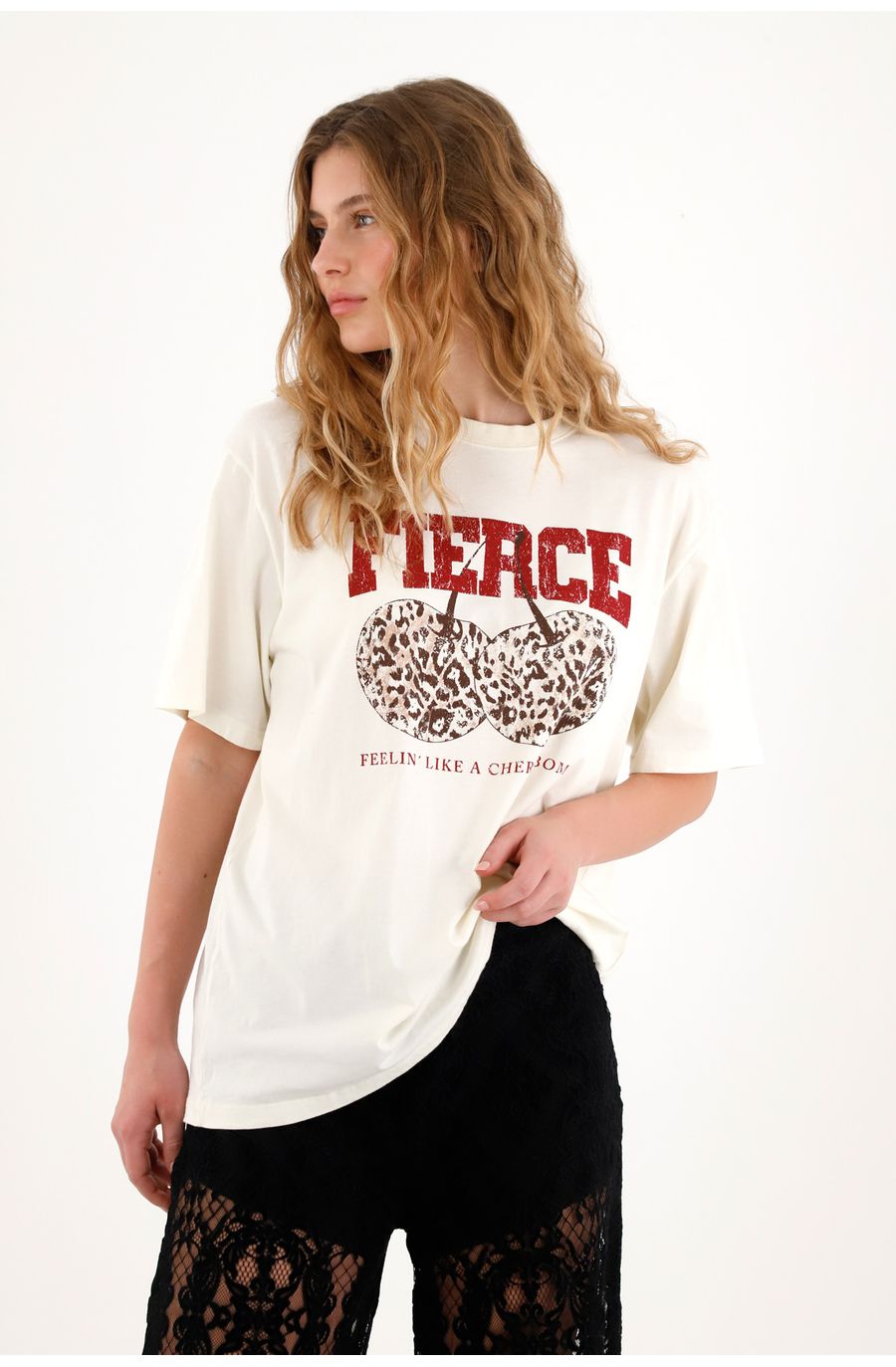 Camiseta estampada oversize en 100% algodón para mujer