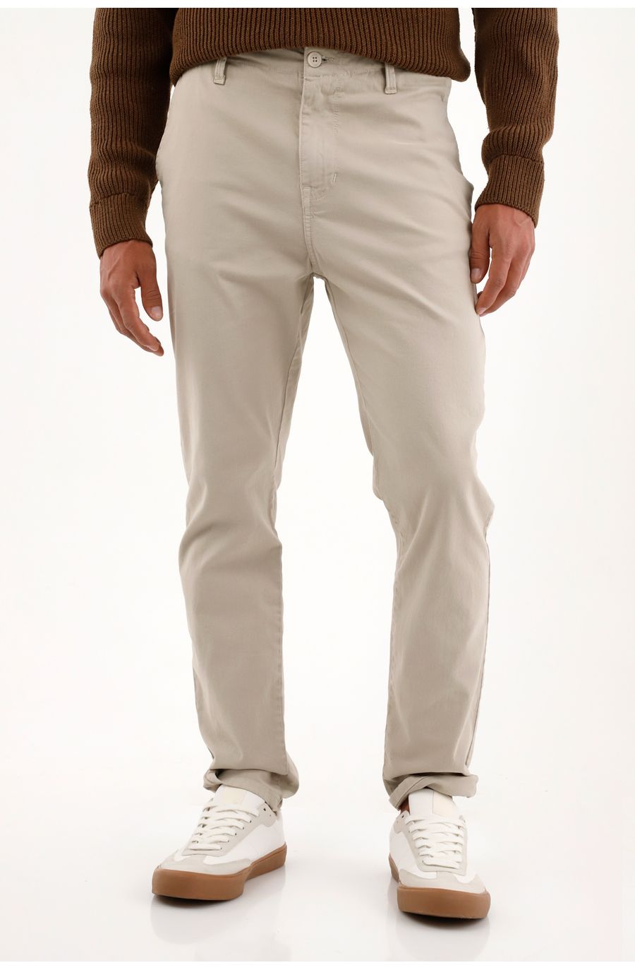 Pantalón tipo chino crudo para hombre