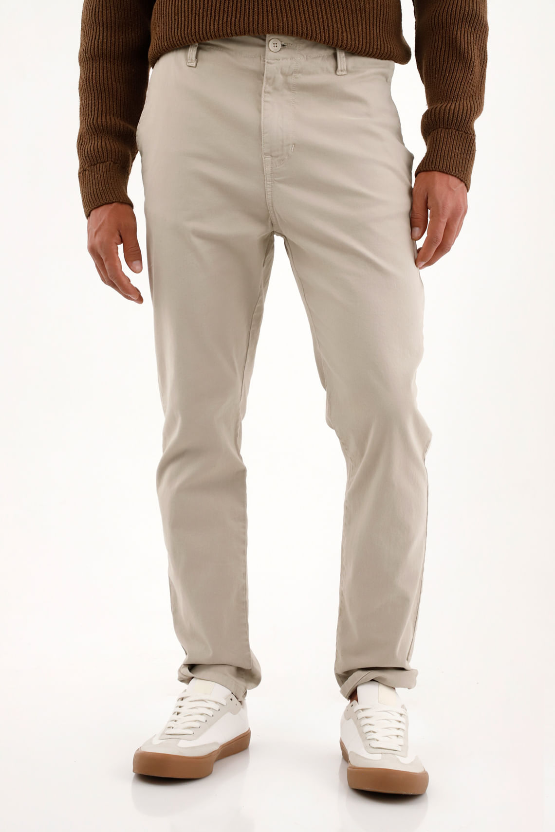 Pantalón tipo chino crudo para hombre