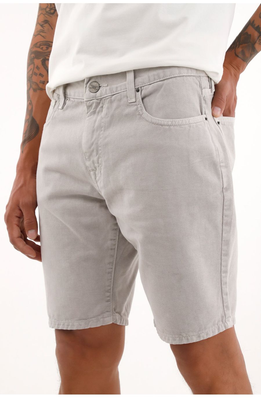 Bermuda Nudy gris cinco bolsillos para hombre