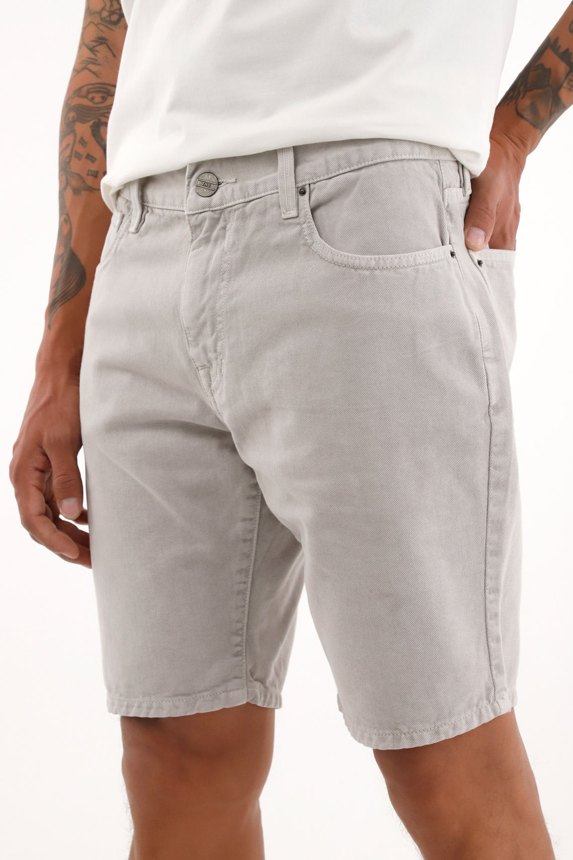 Bermuda Nudy gris cinco bolsillos para hombre