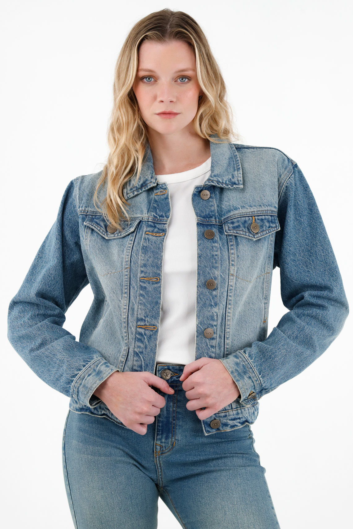 Chaqueta azul para mujer