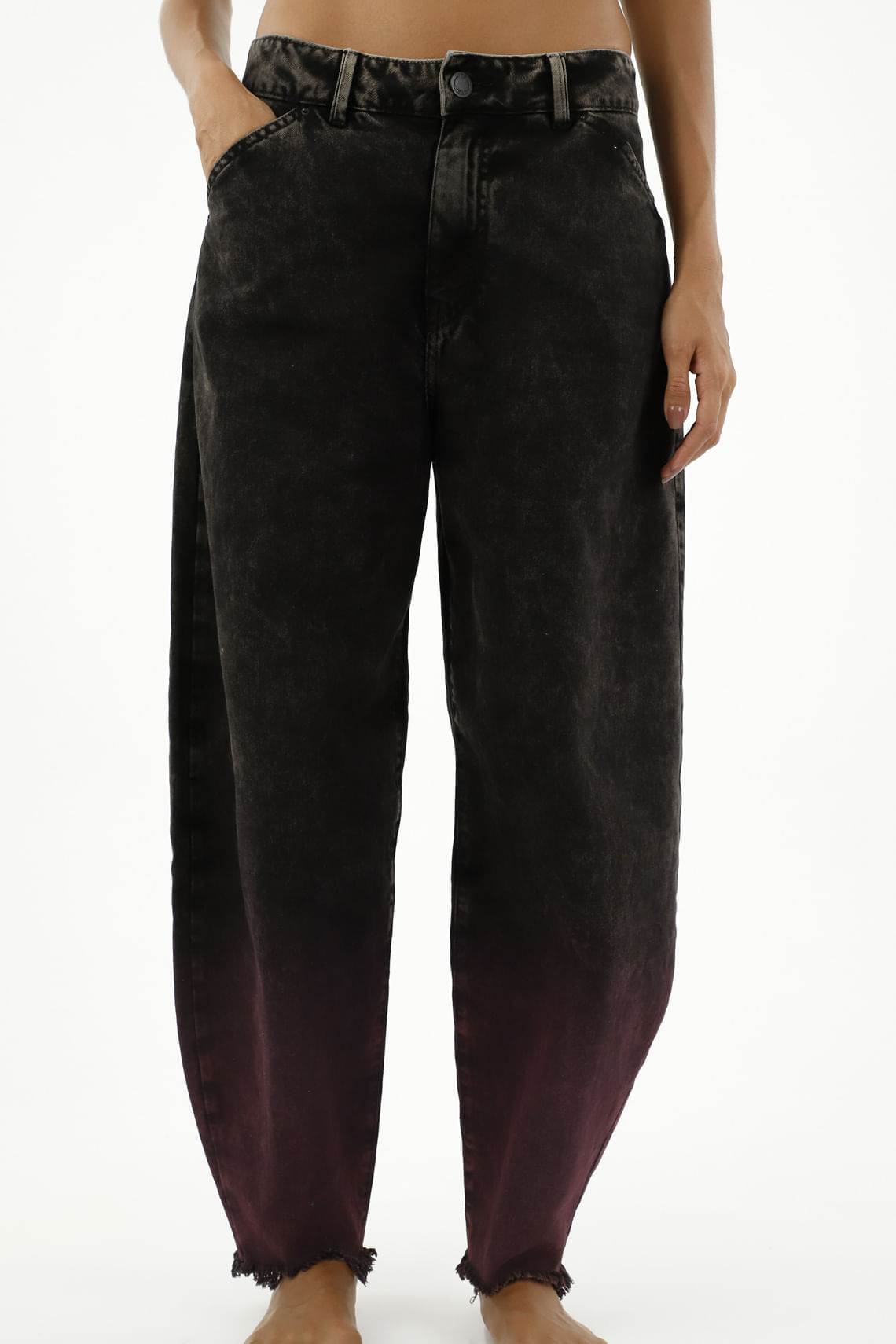 Jean Slouchy negro para mujer