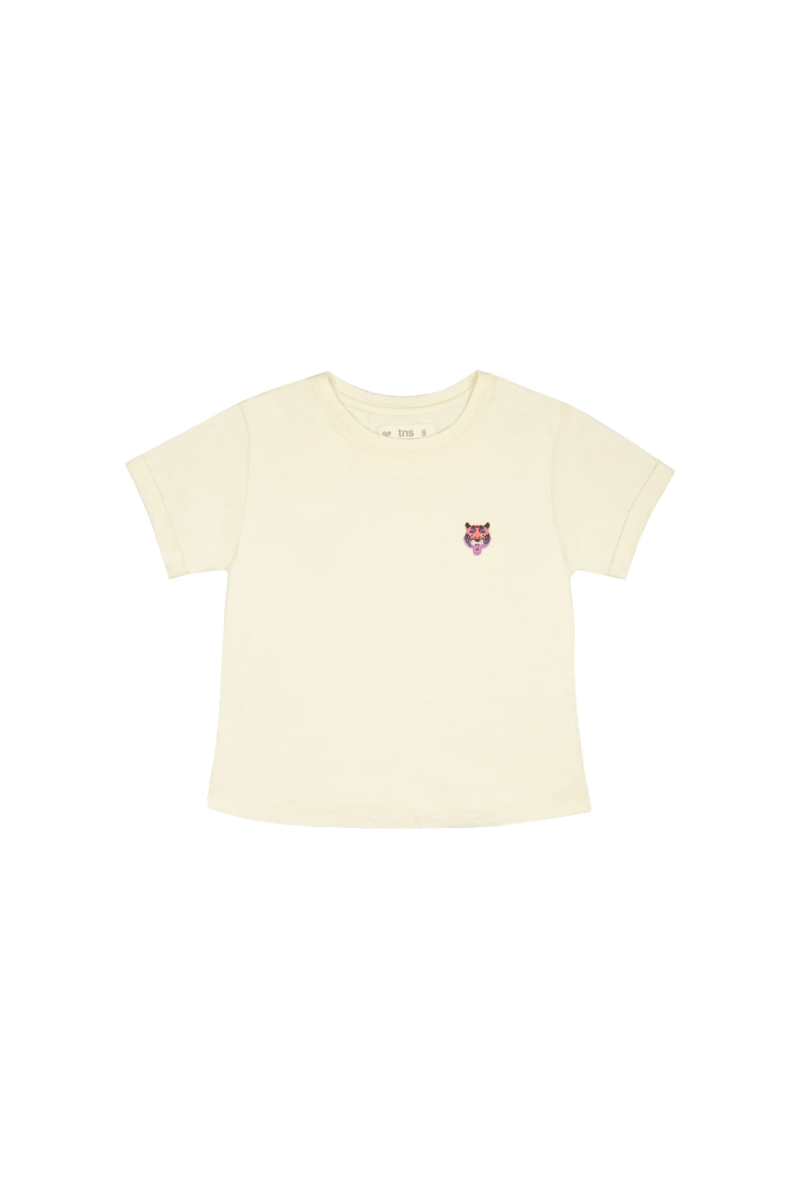 Camiseta crudo con estampado de tigre para niña