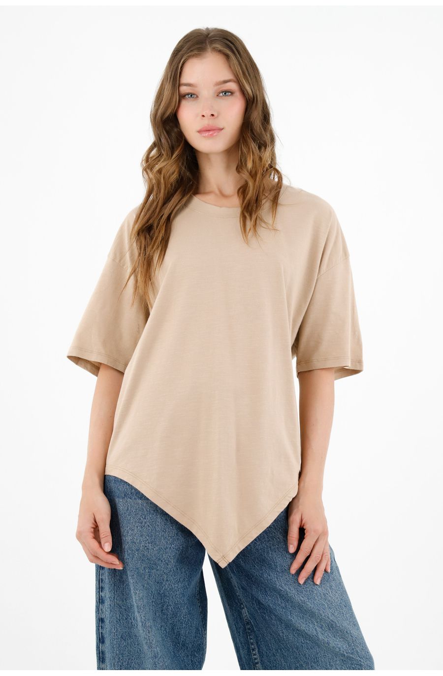 Camiseta oversize crudo para mujer