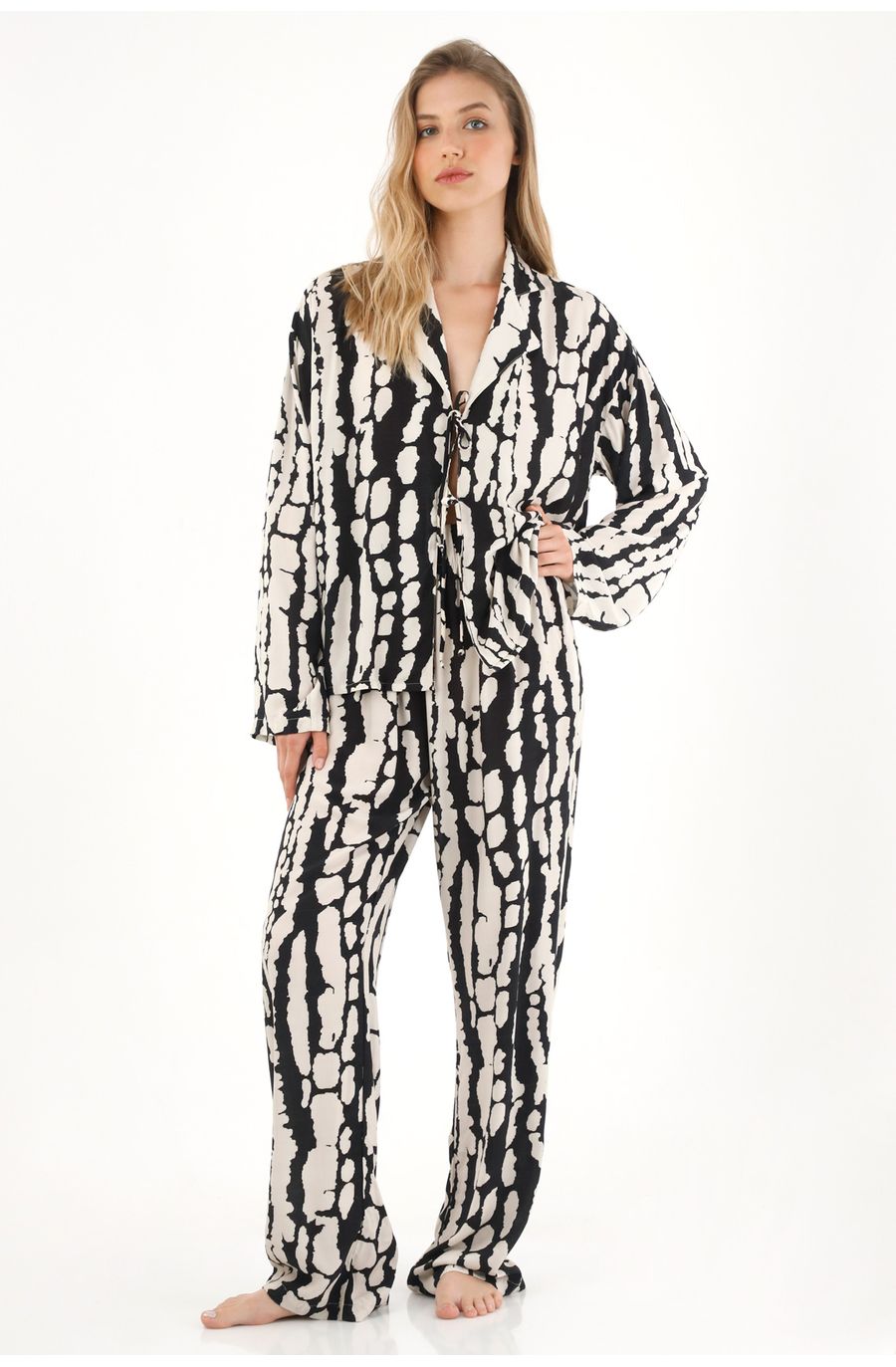 Pijama de pantalón con estampado para mujer
