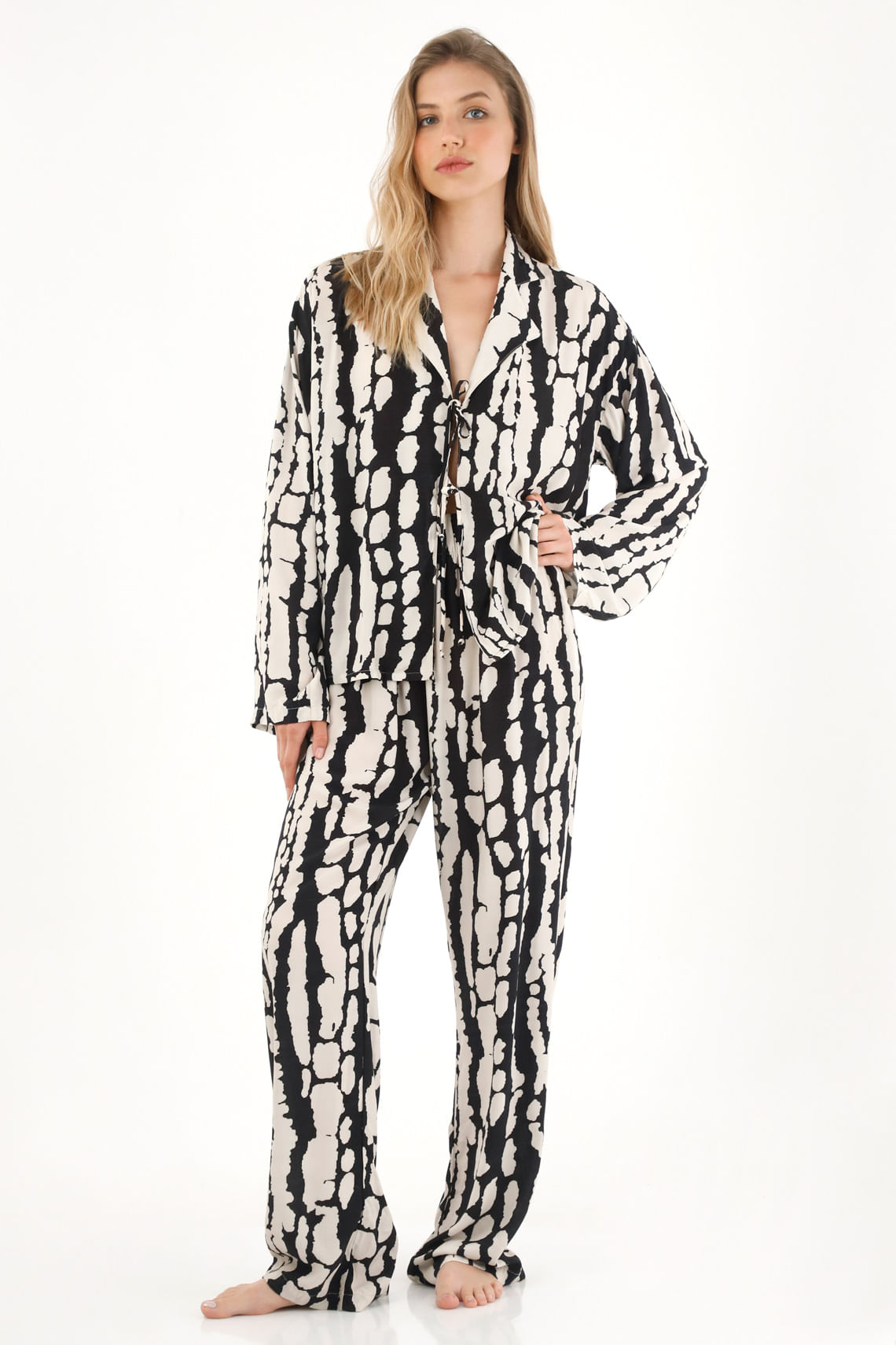 Pijama de pantalón con estampado para mujer