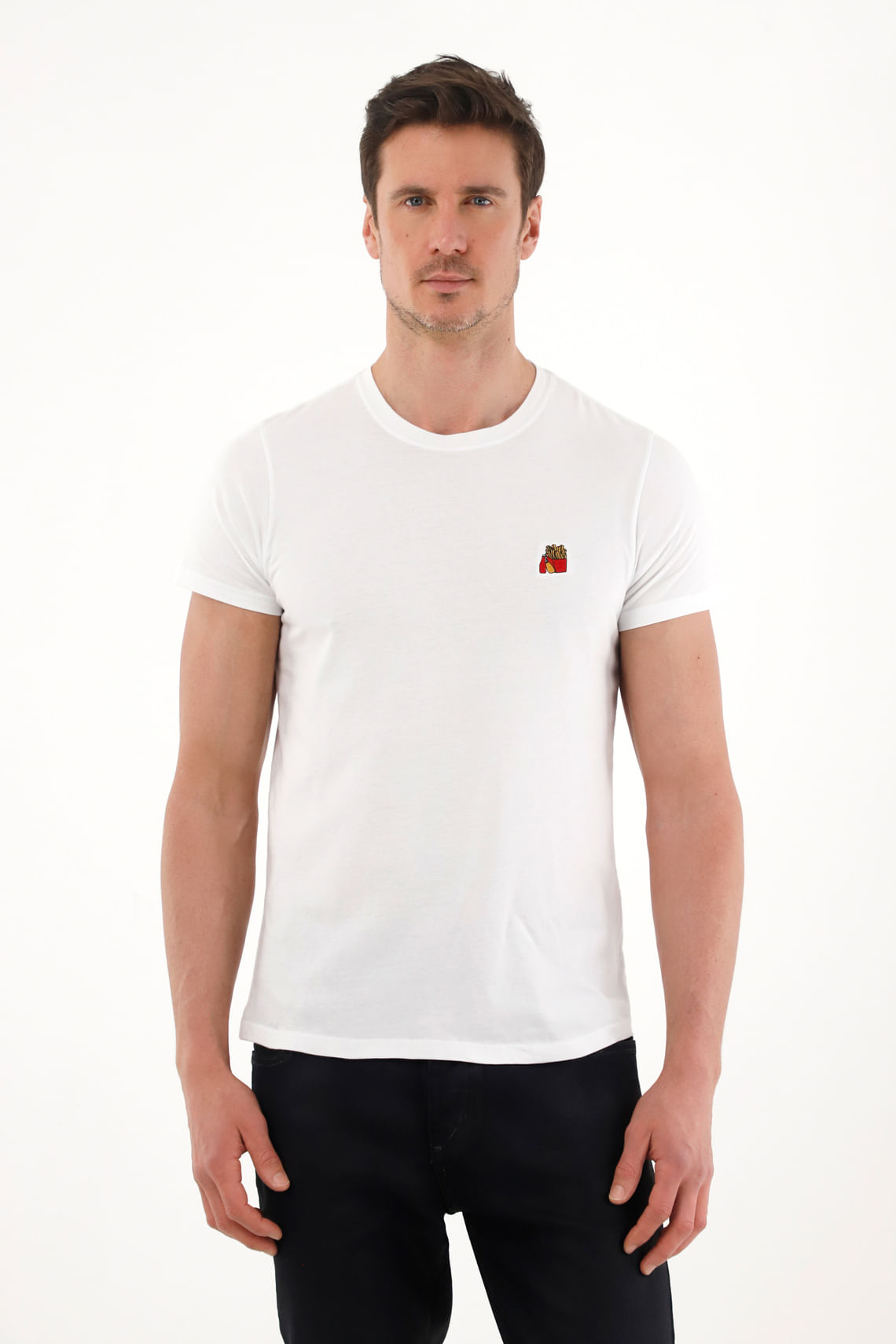 Camiseta de manga corta blanca para hombre