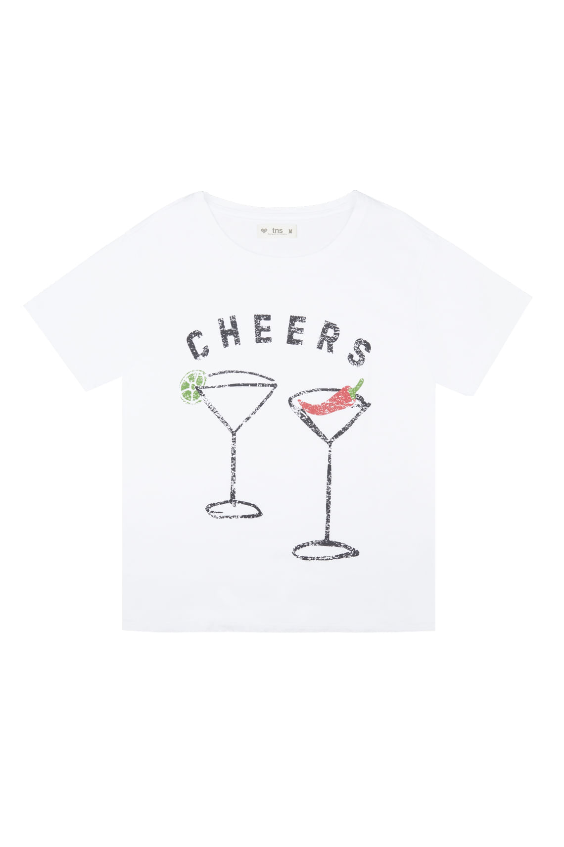 Camiseta básica estampada blanca para mujer