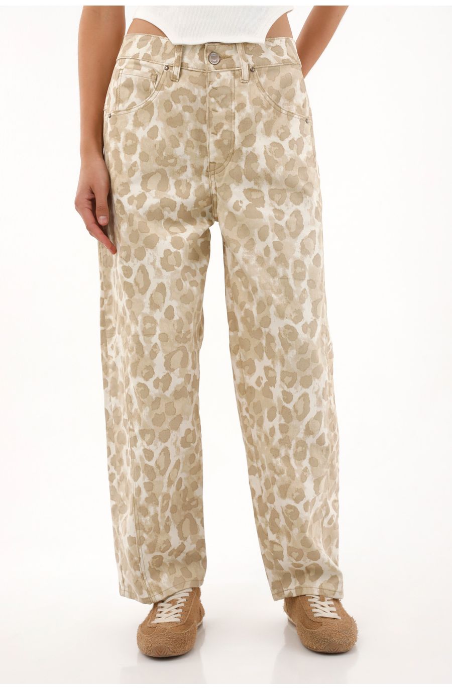 Jean Horseshoe con estampado animal print para mujer