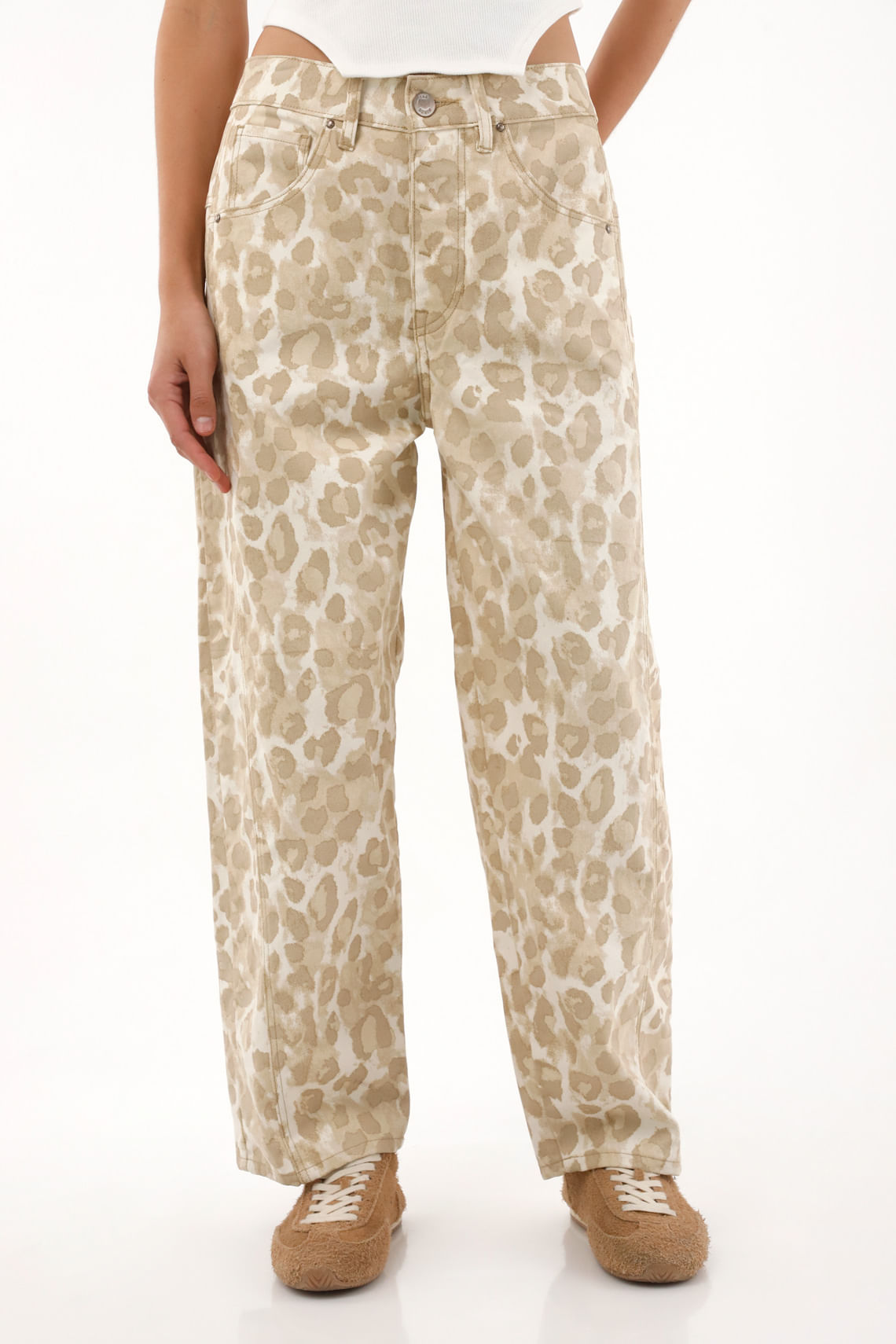 Jean Horseshoe con estampado animal print para mujer