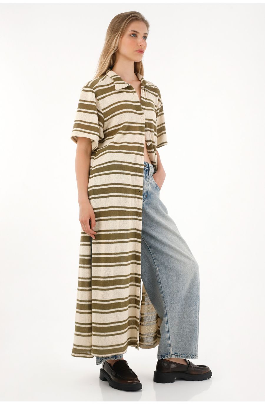 Cover Up largo de diseño a rayas para mujer