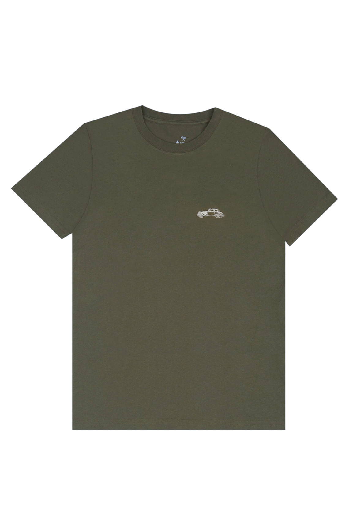 Camiseta básica estampada verde para hombre