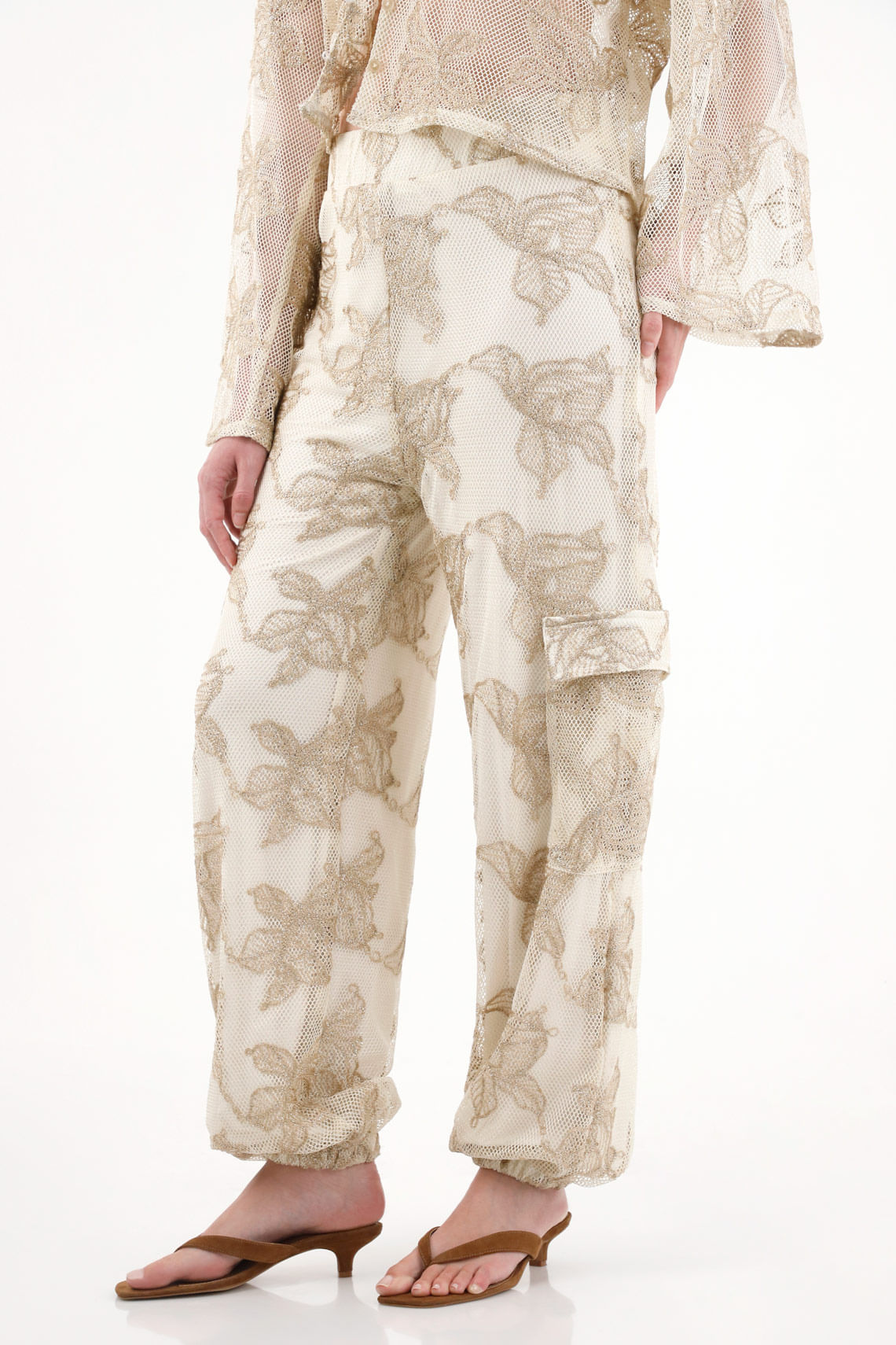 Pantalones jogger bordados para mujer