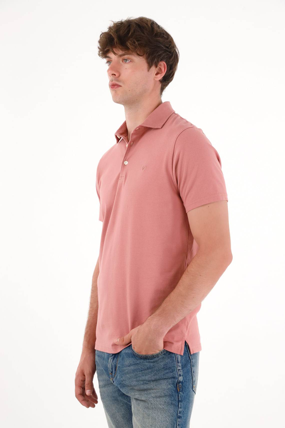 Polo con raqueta bordada roja para hombre