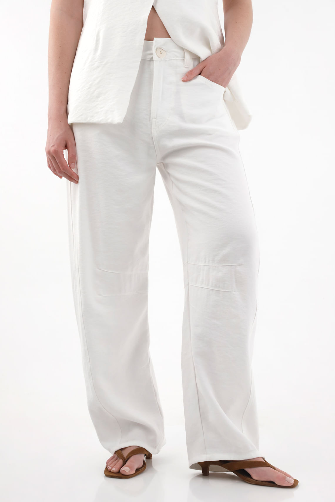 Pantalón Horseshoe en twill pesado crudo para mujer