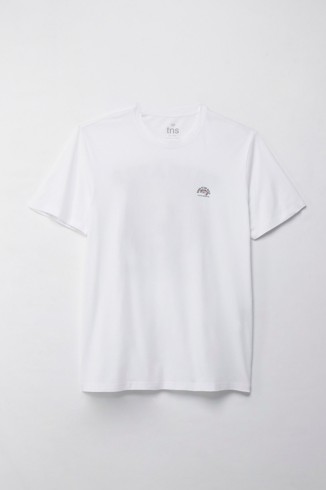 Camiseta manga corta estampada blanca para hombre