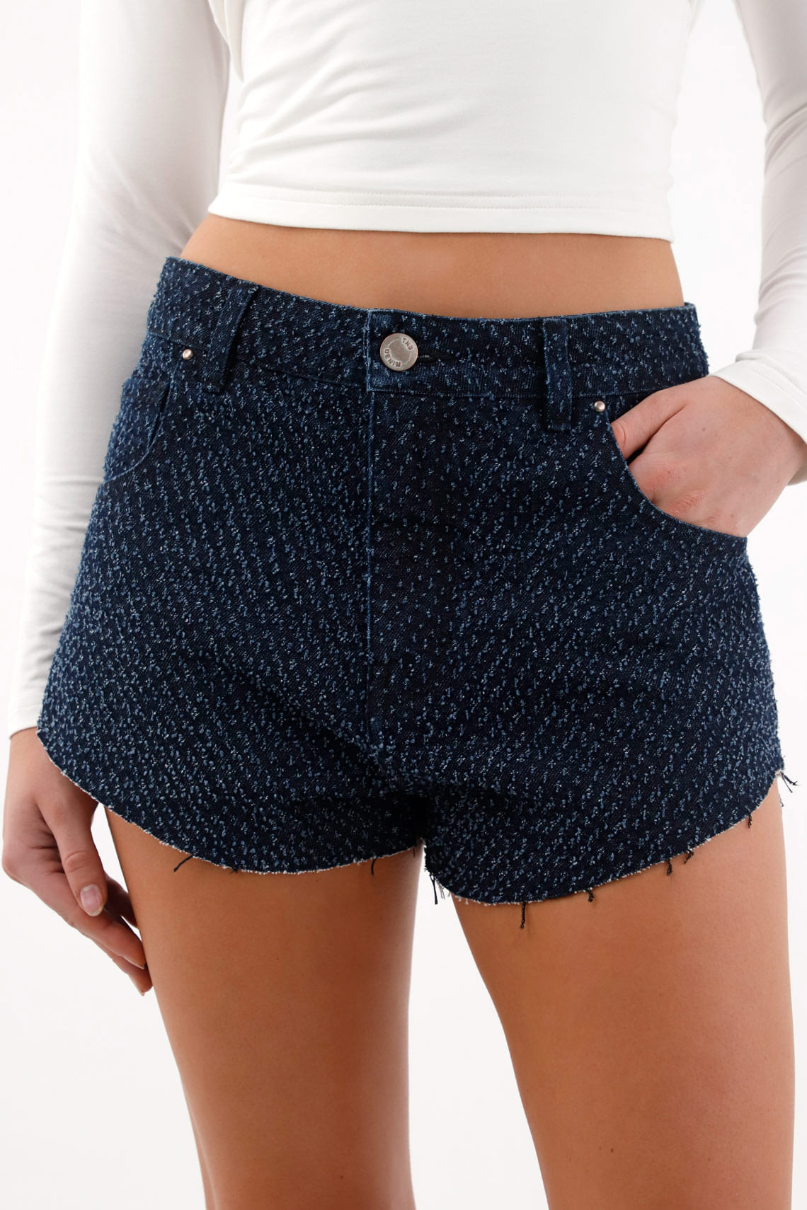 Bermuda en algodón 100% azul para mujer