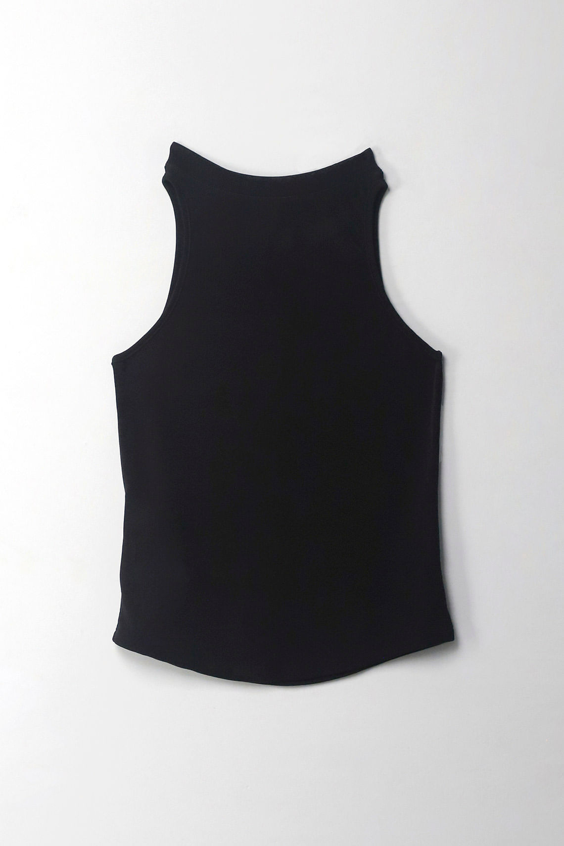 Camiseta en tela tejida con brillo negra para mujer