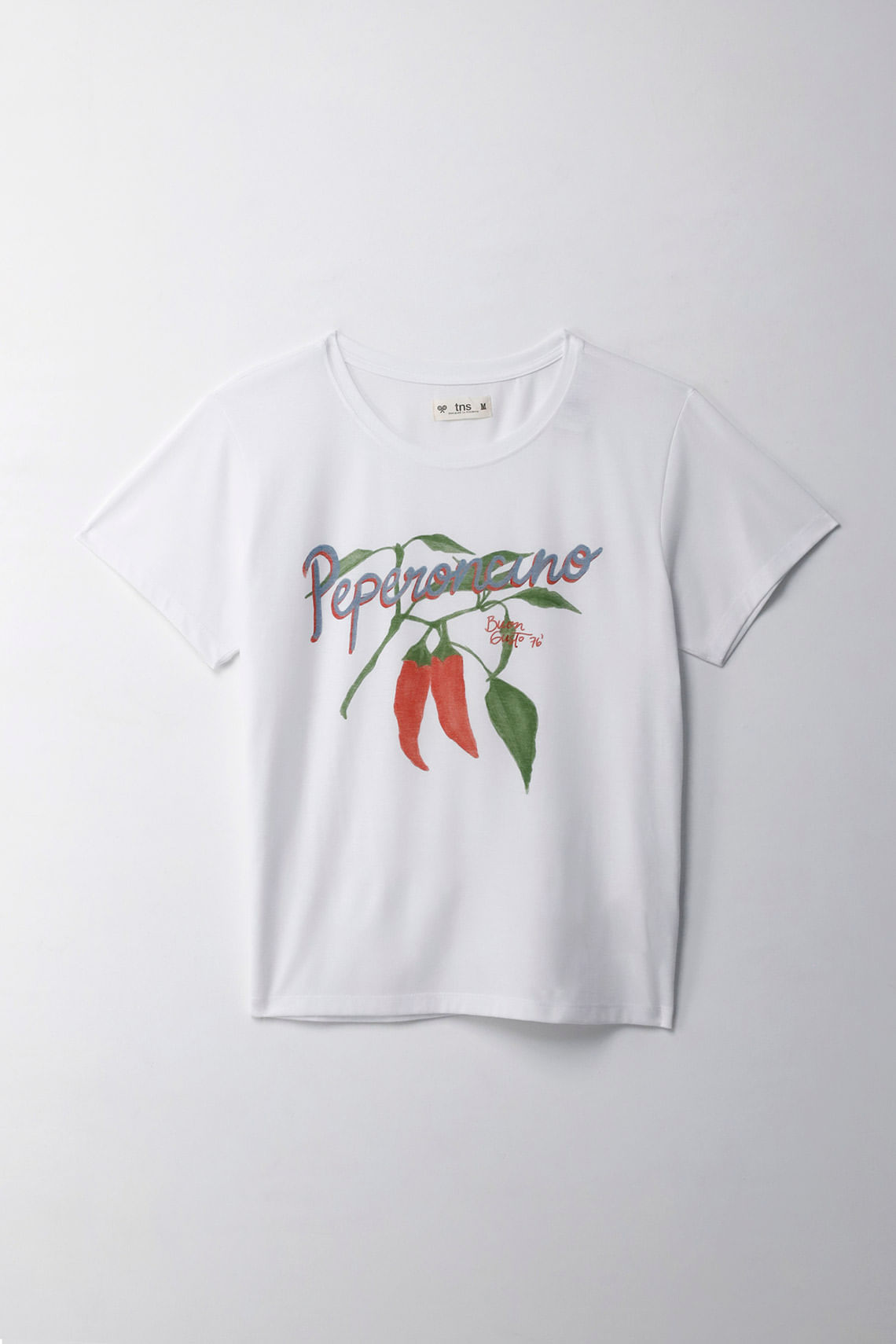 Camiseta básica estampada blanca para mujer