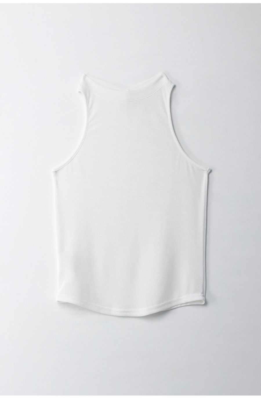 Camiseta en tela tejida con brillo crudo para mujer