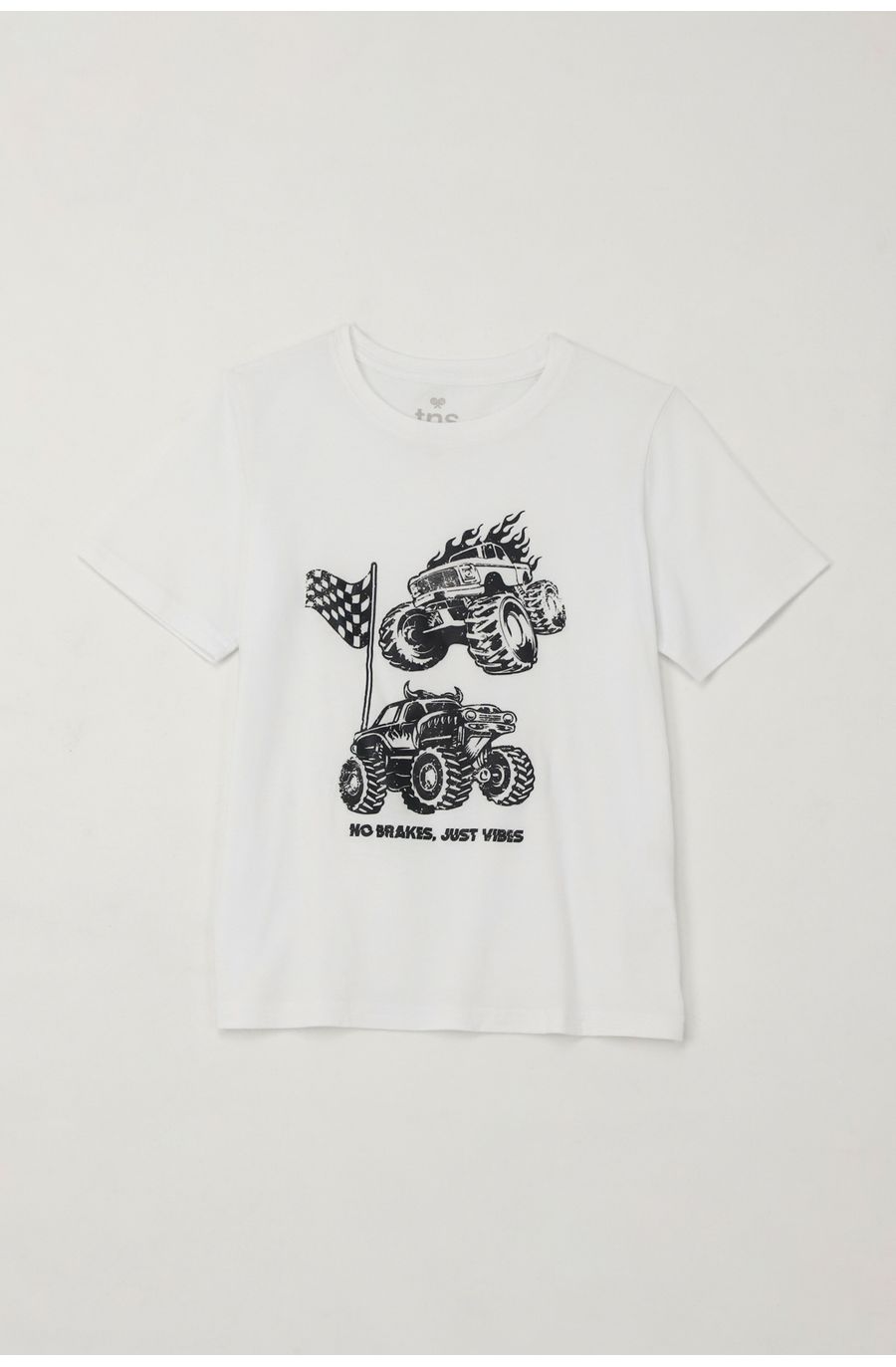 Camiseta básica con estampado blanca para niño