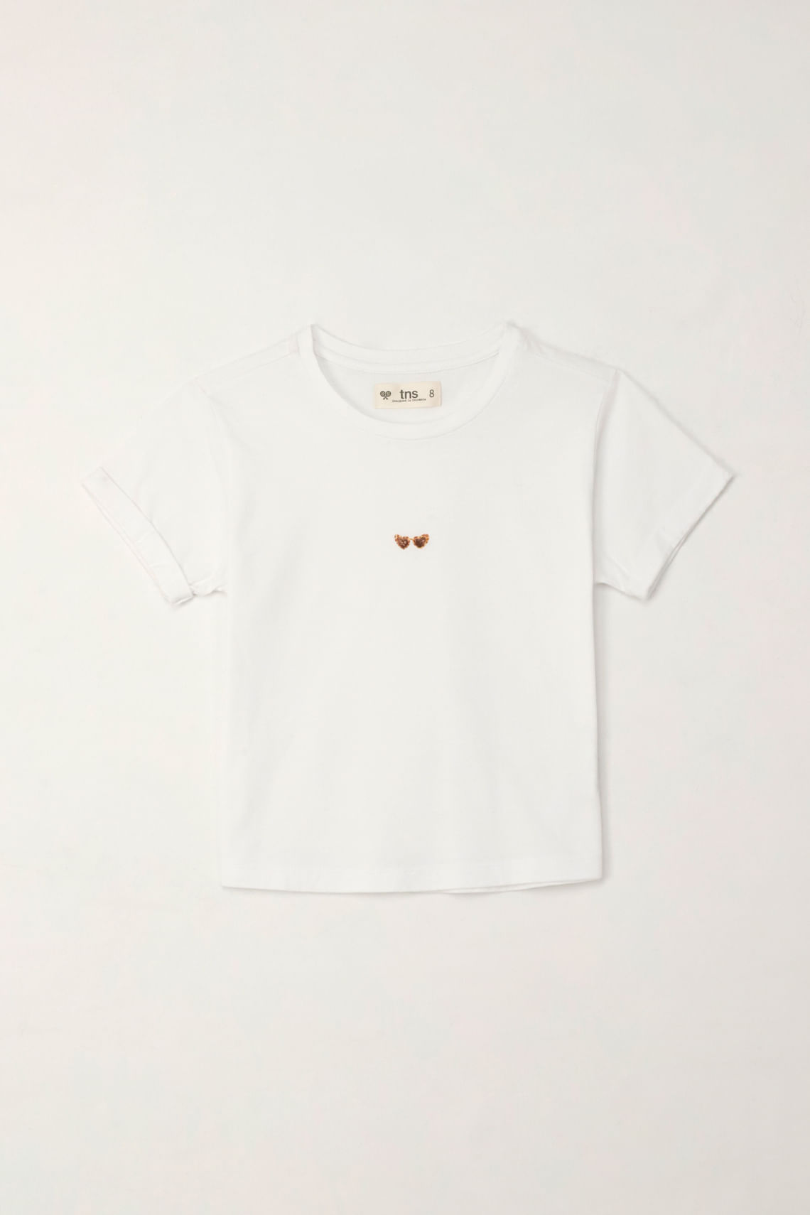 Camiseta básica estampada blanca para niña