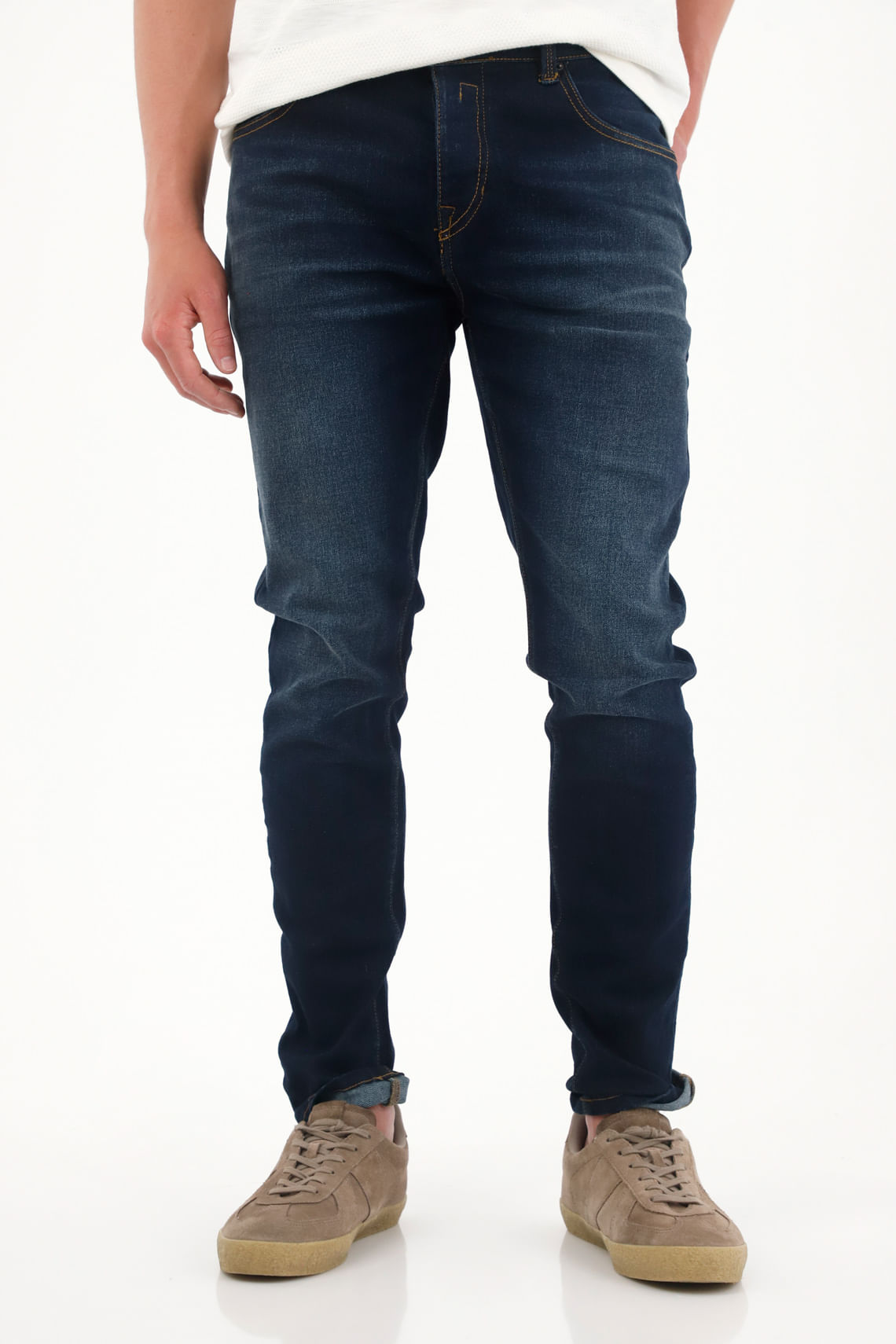 Jean Súper Skinny cinco bolsillos azul para hombre