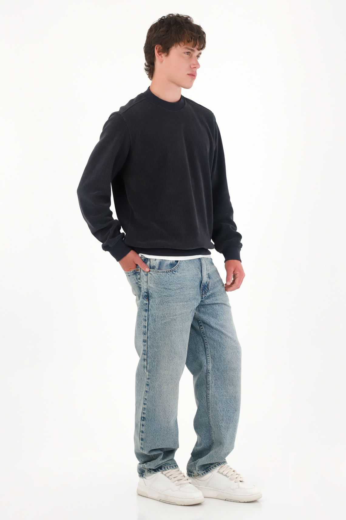 Jean Loose fit de silueta amplia azul medio para hombre