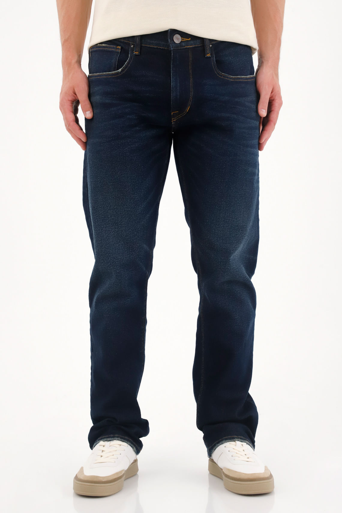 Jean Recto con detalles selvedge azul oscuro para hombre