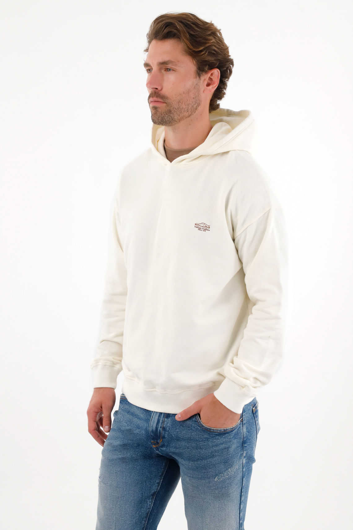 Buzo con capucha crudo para hombre