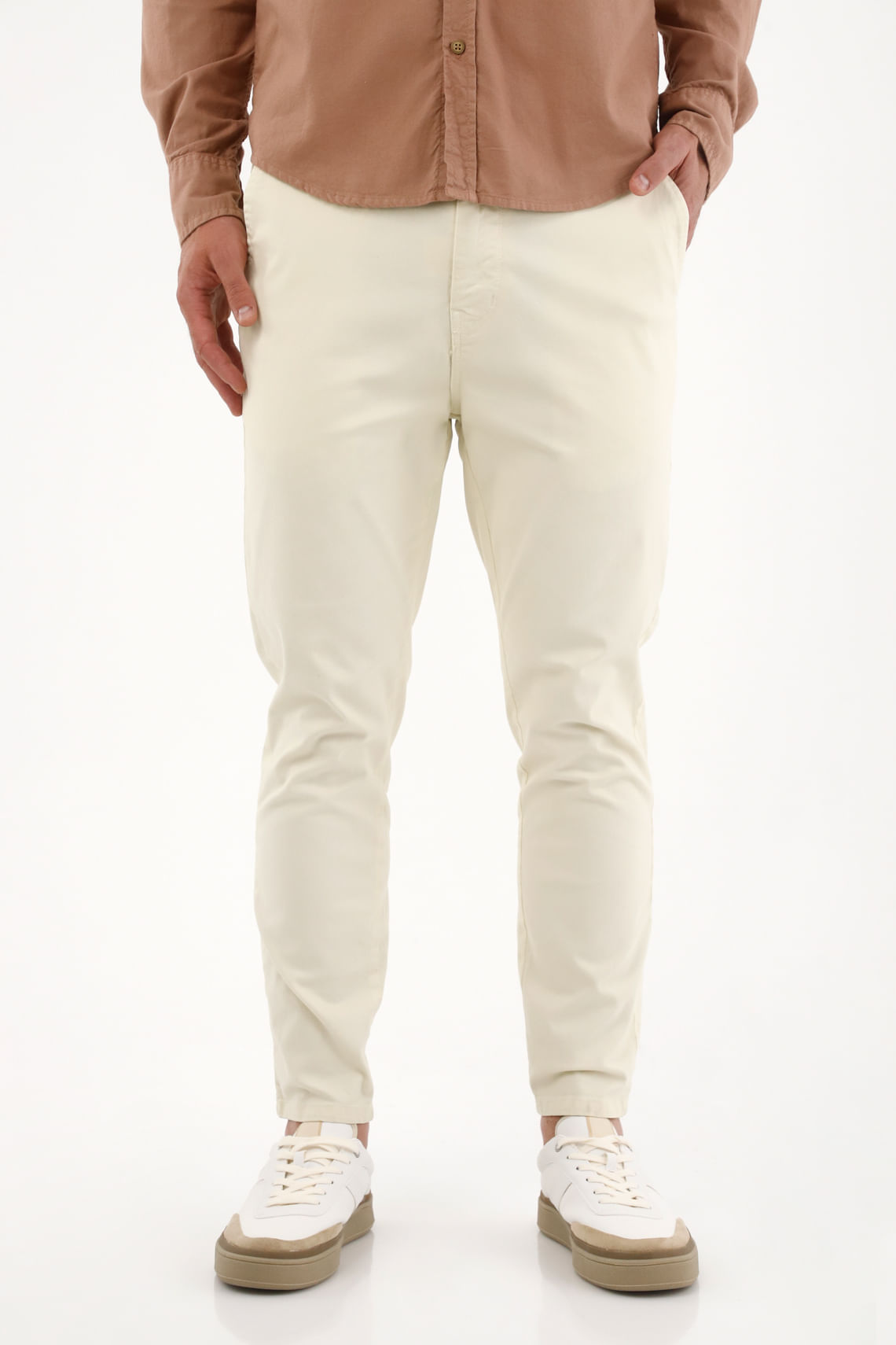 Pantalón chino crudo para hombre