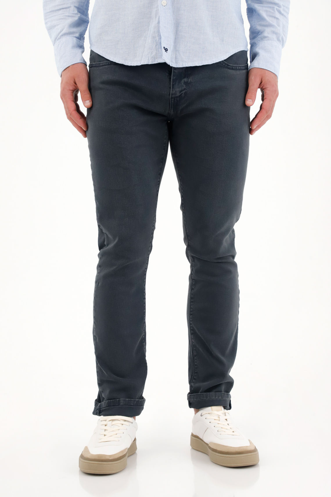 Pantalón en denim azul para hombre