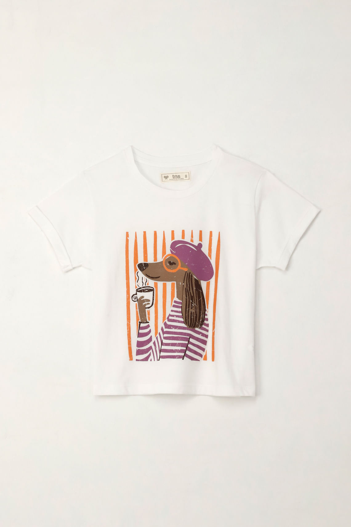 Camiseta básica estampada blanca para niña
