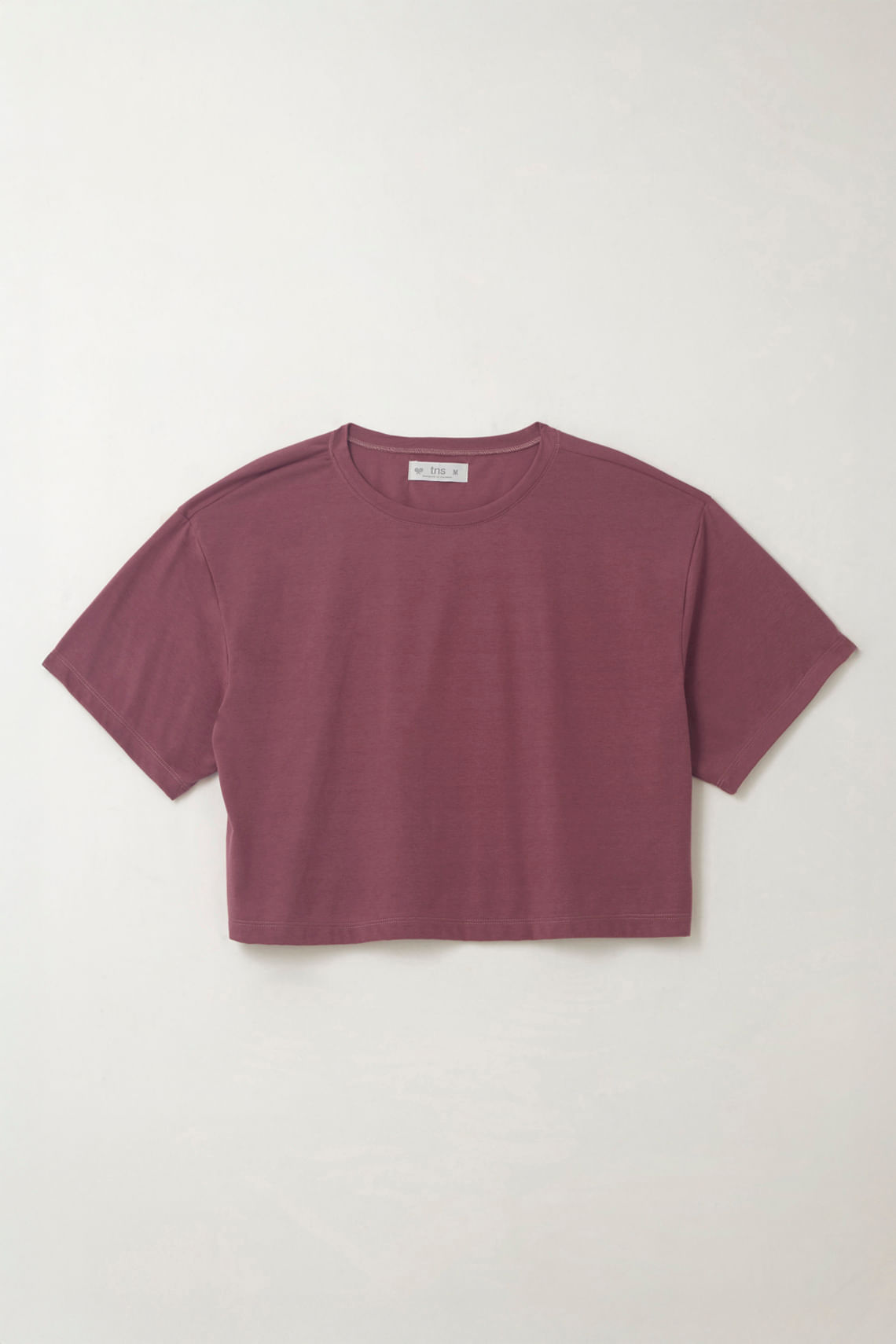 Camiseta amplia manga corta morada para mujer