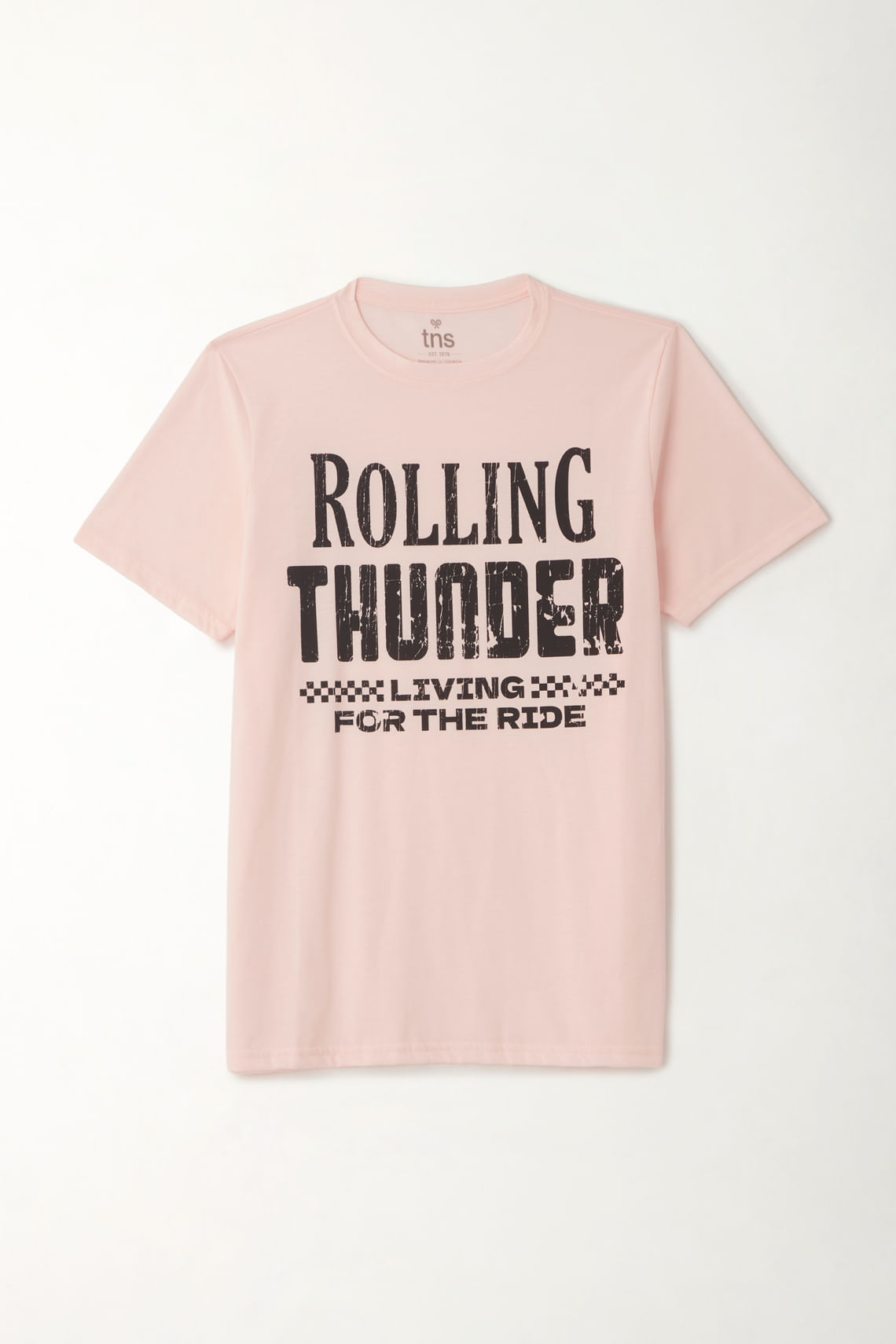 Camiseta estampada rosada para hombre