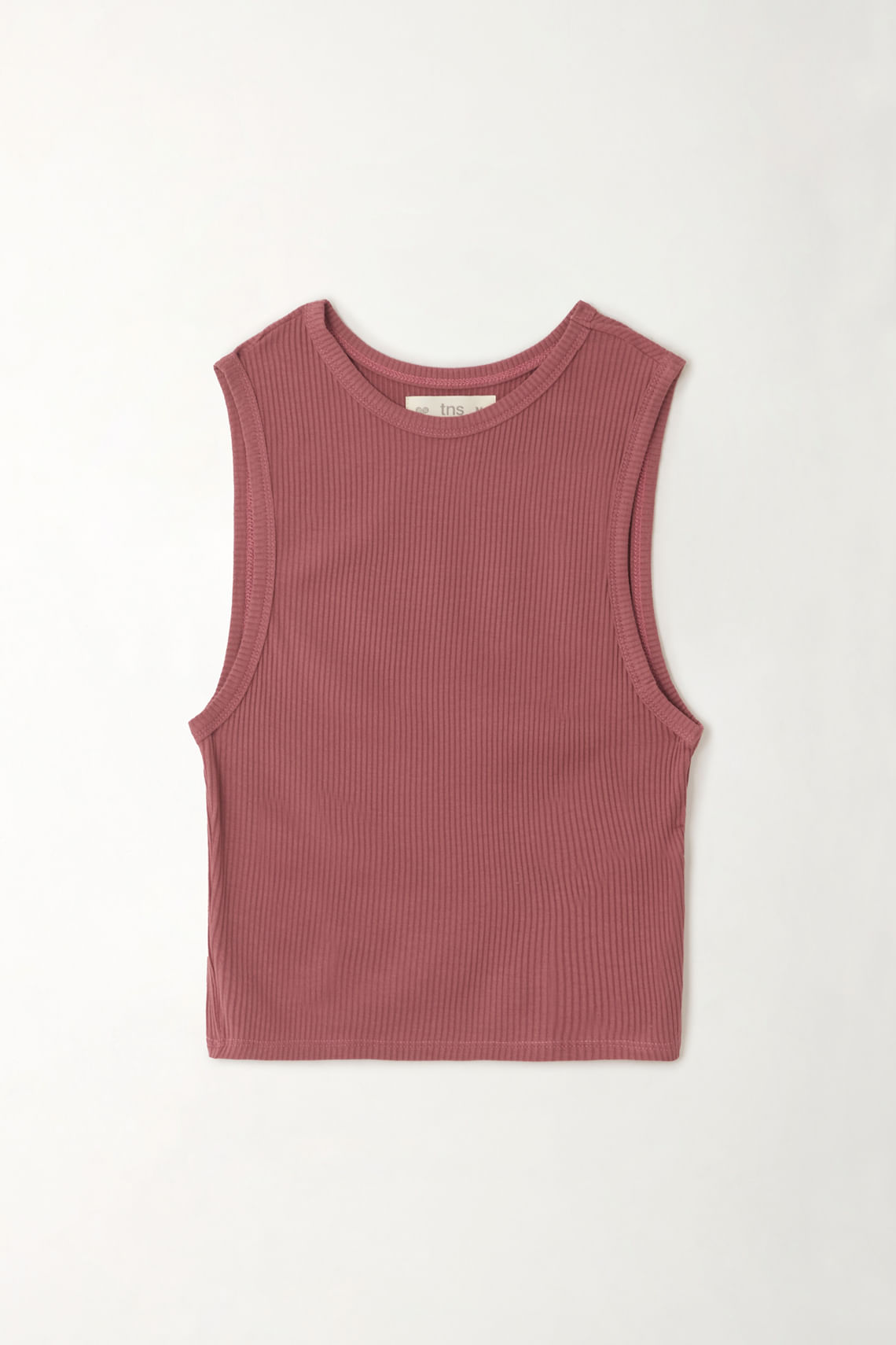 Camiseta crop manga sisa rosada para mujer