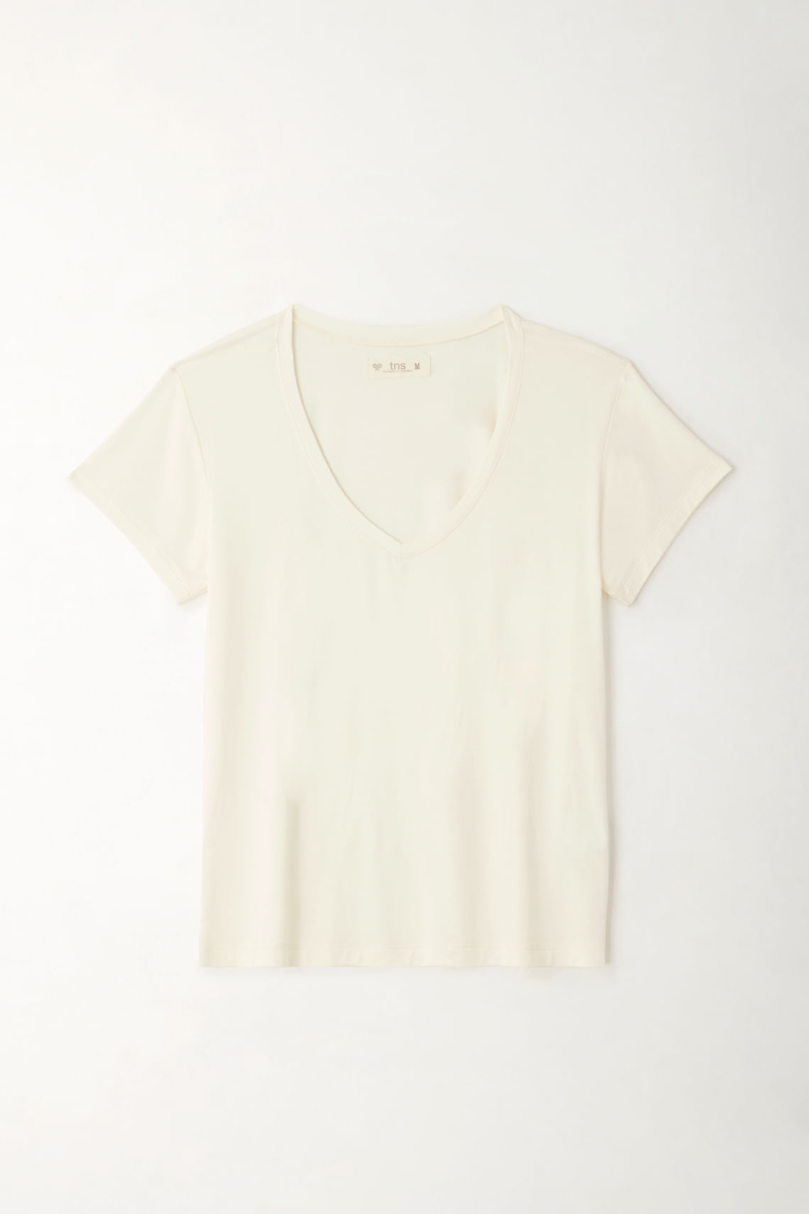 Camiseta con cuello en V para mujer