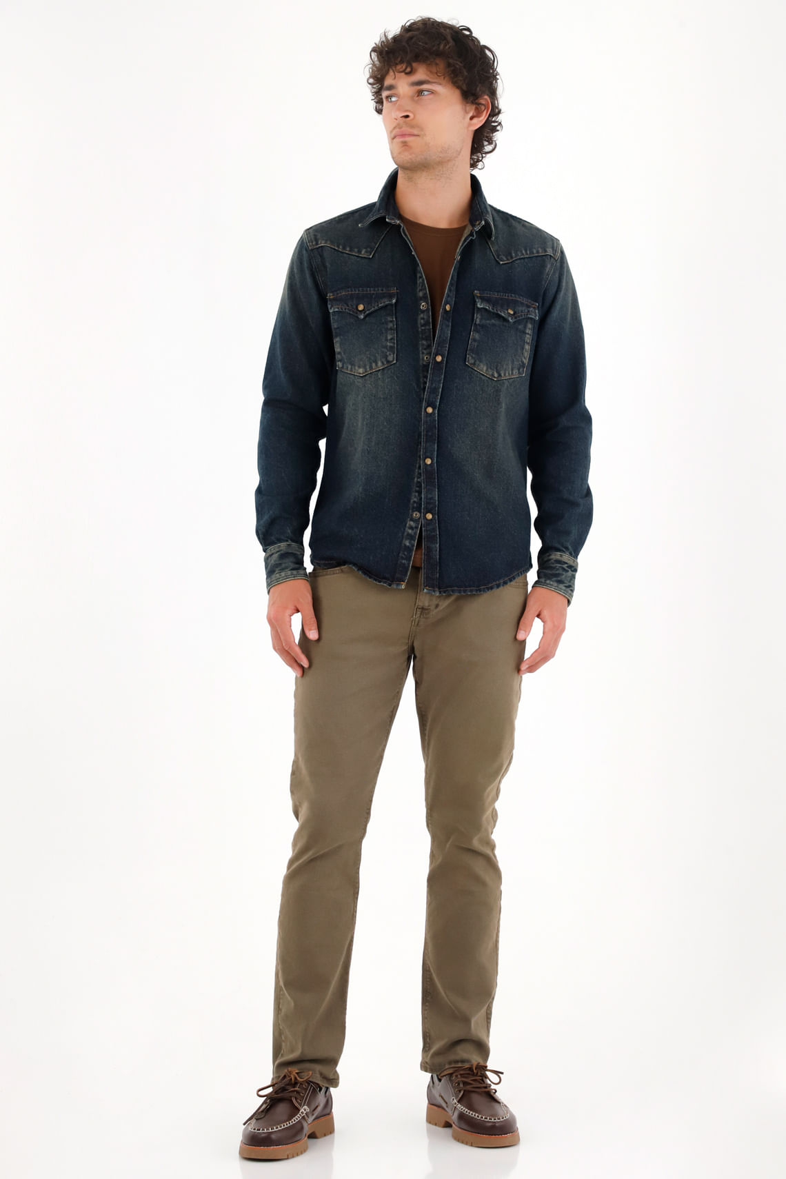 Pantalón Nudy tiro medio verde para hombre