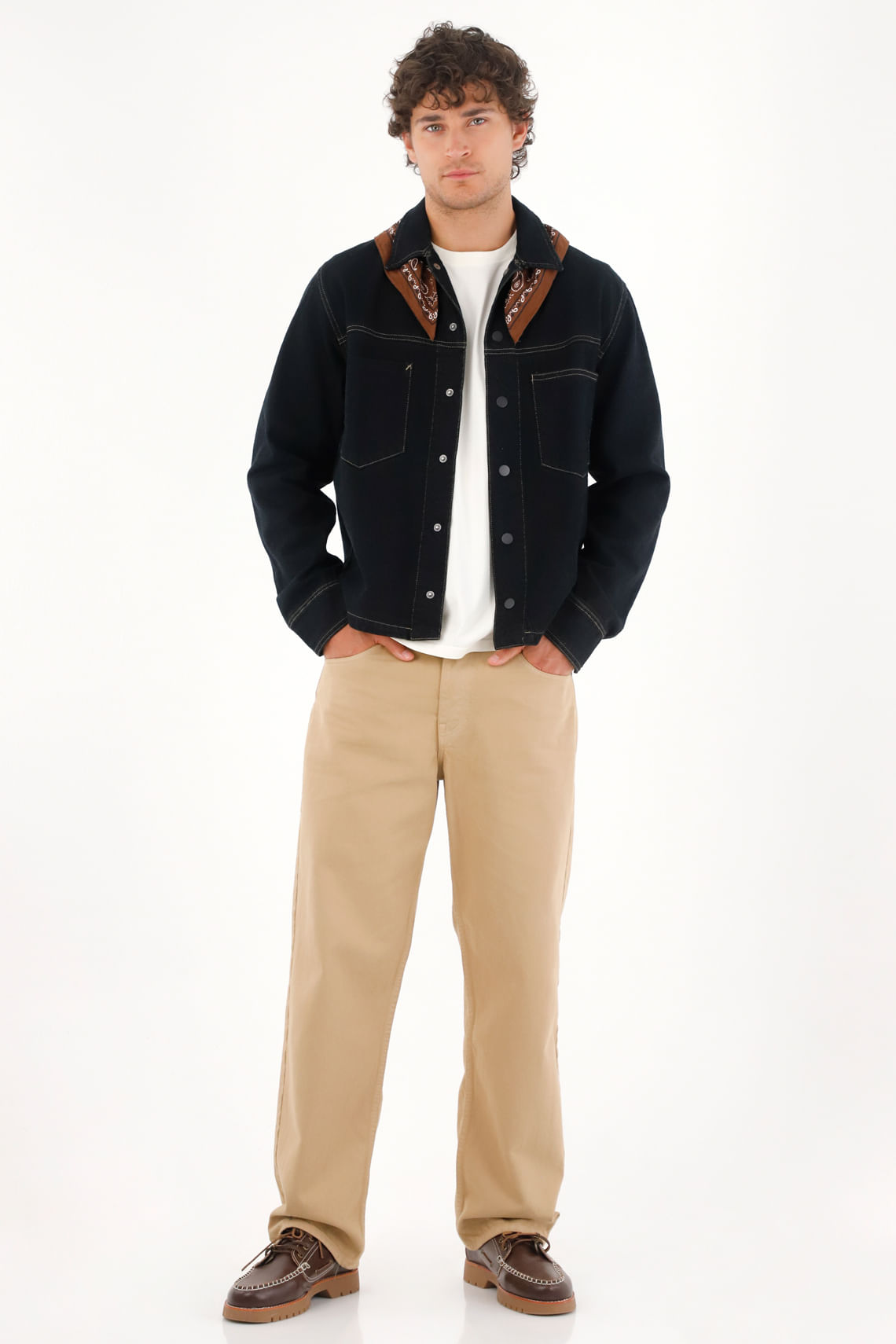 Pantalón Loose tiro medio crudo para hombre