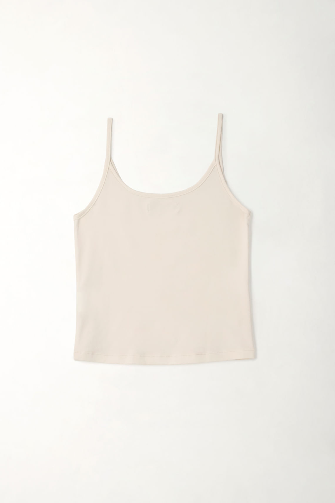 Camiseta tipo esqueleto en tejido liviano crudo para mujer