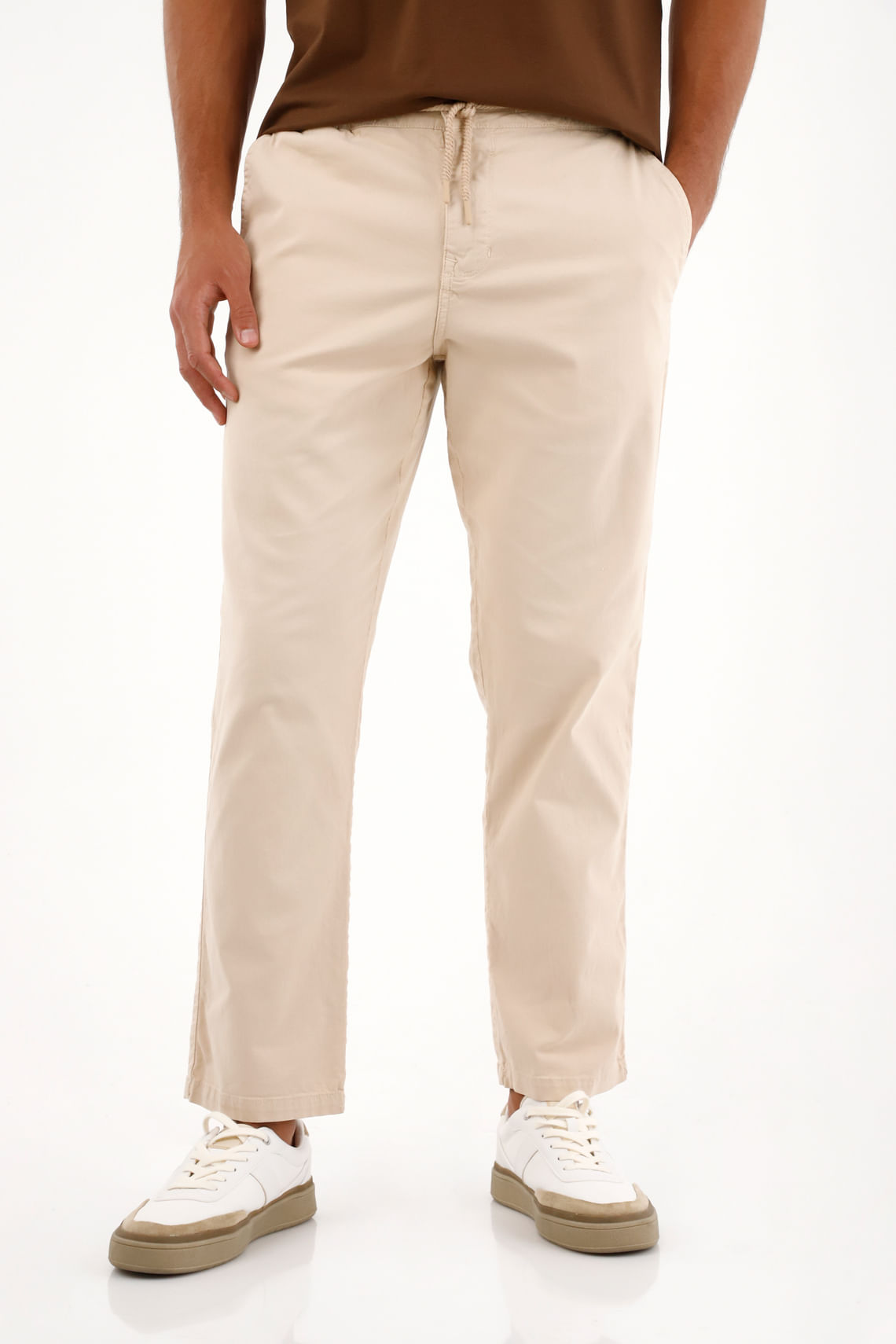 Pantalón en dril clásico crudo para hombre