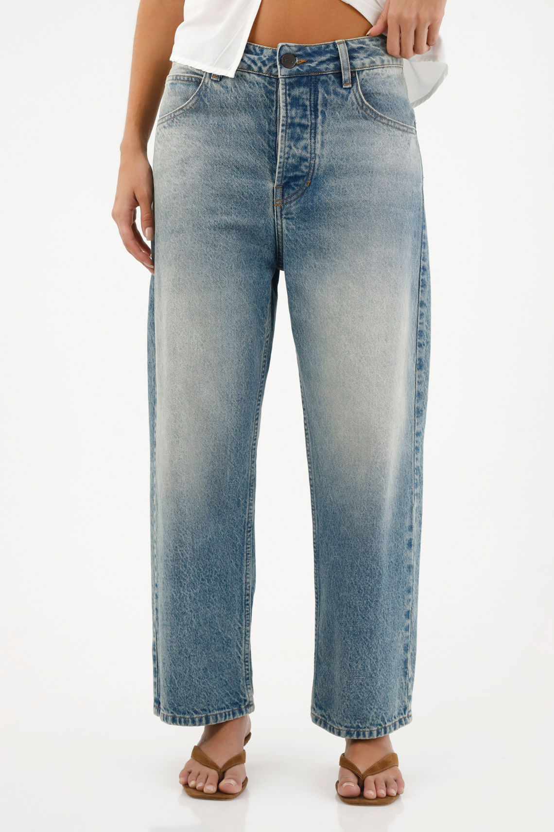 Jean Recto en 100% algodón azul para mujer