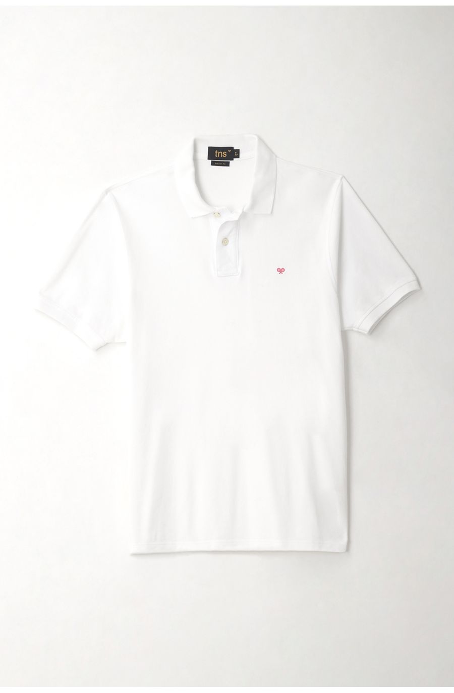 Polo blanca con raqueta multicolor para hombre