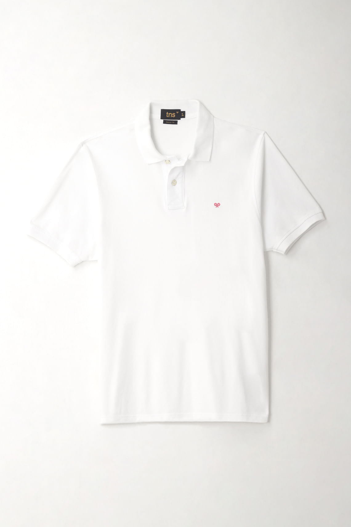 Polo blanca con raqueta multicolor para hombre