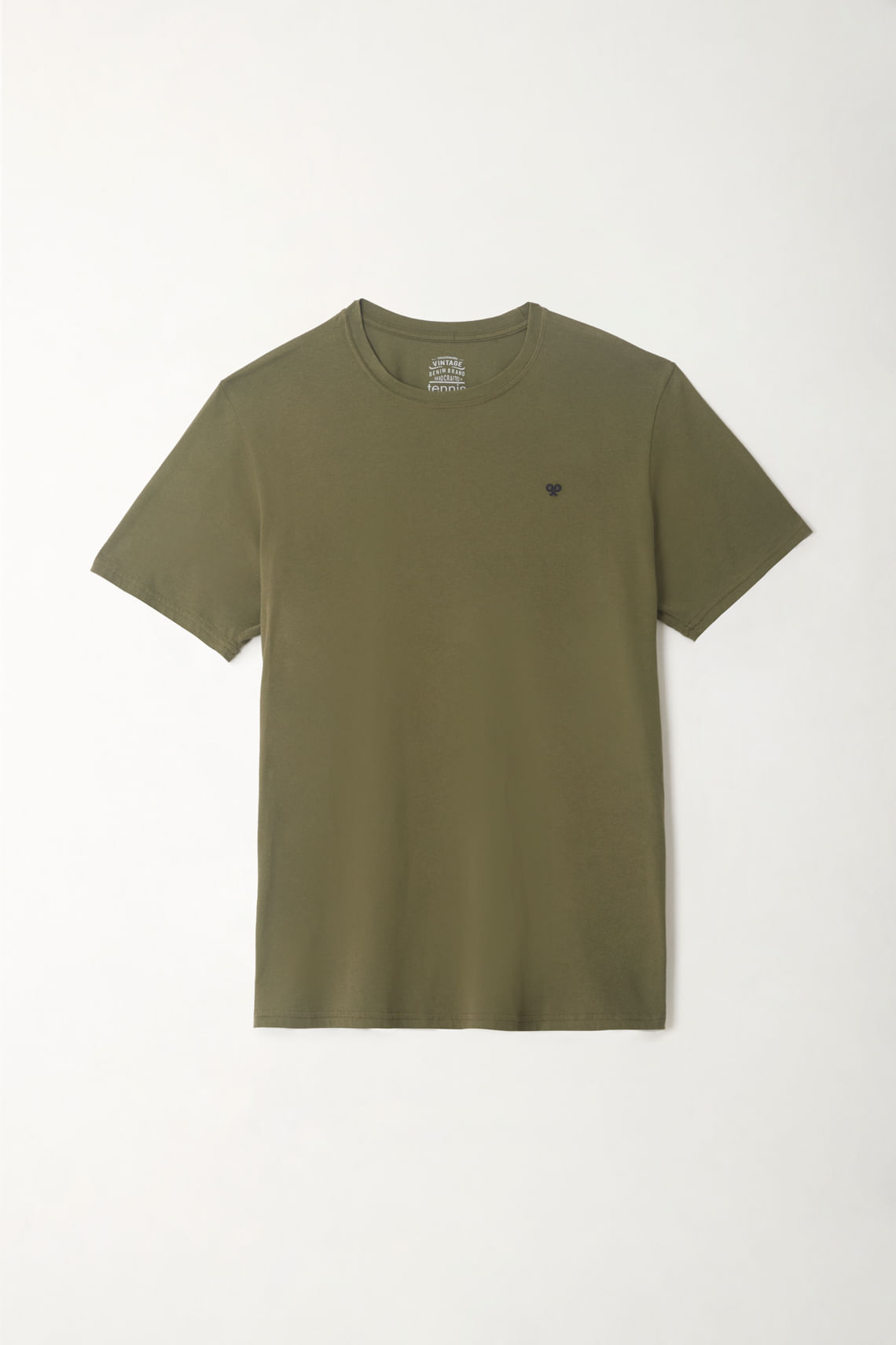 Camiseta verde cuello redondo para hombre