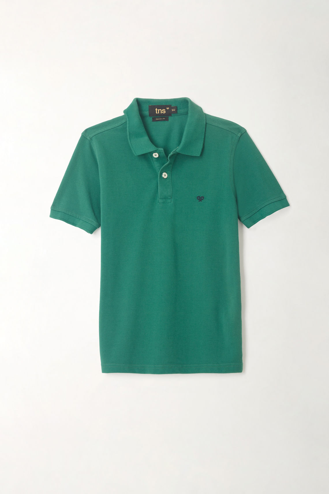 Polo cuello tejido verde para niño