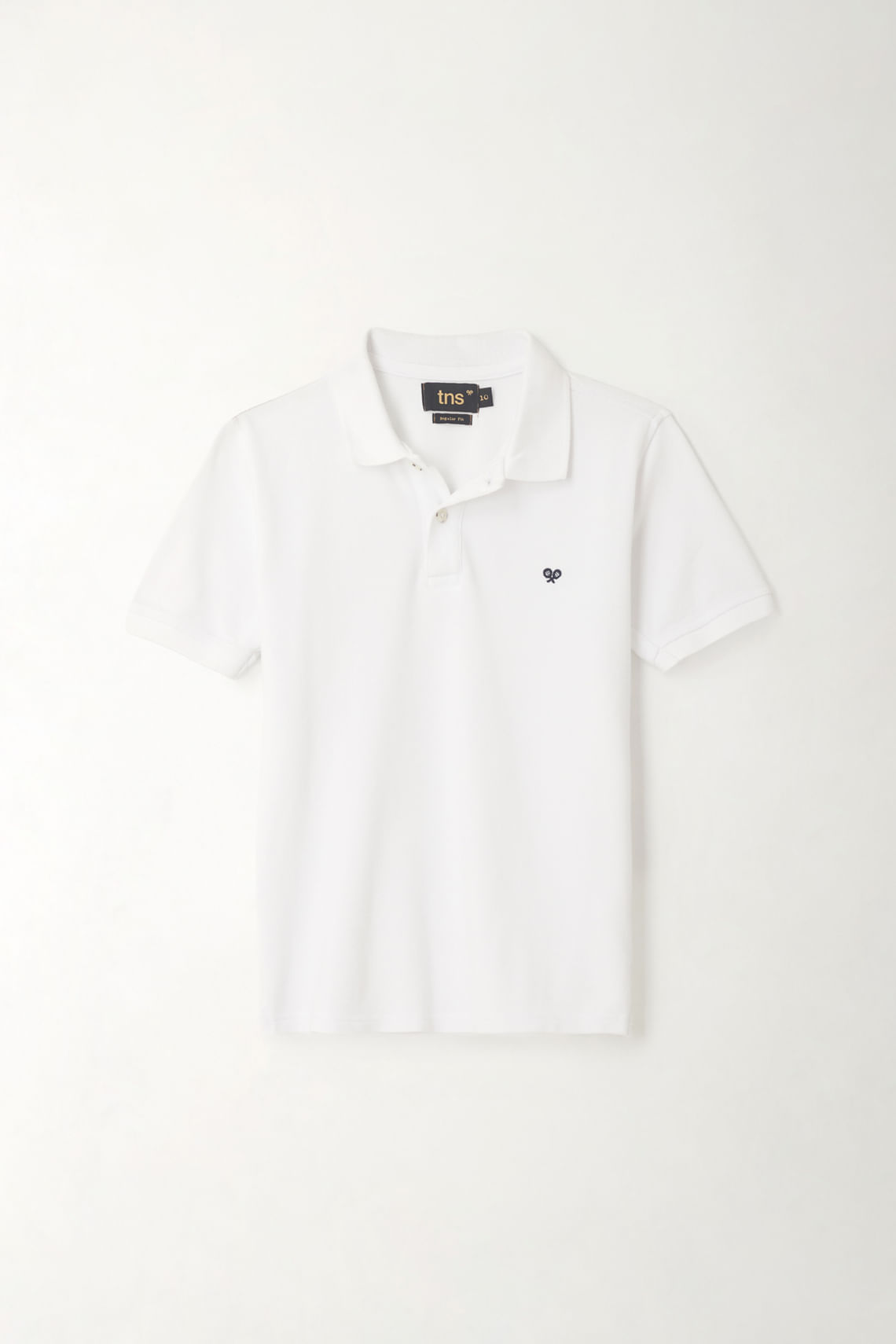 Polo cuello tejido blanca para niño